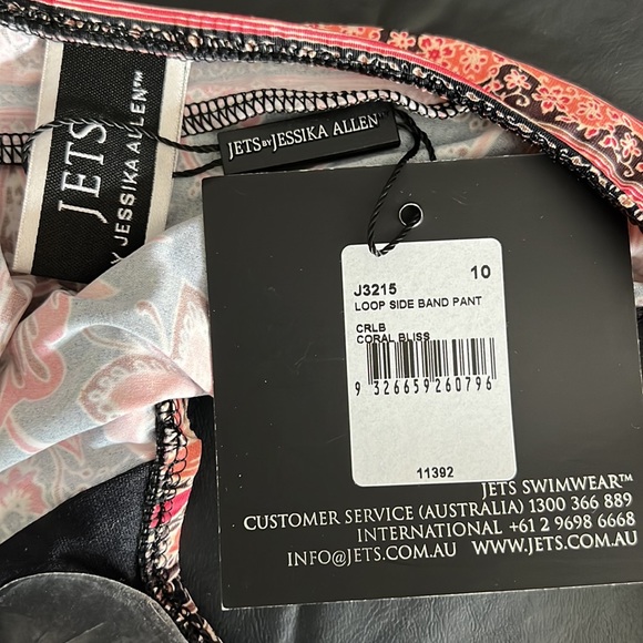 JETS by Jessika Allen Loop Side Band Coral Bliss Bikini Bottoms US Sz 6 - NWT! - Picture 10 of 11